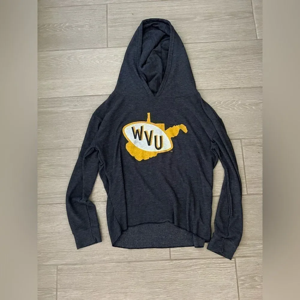 Reserve Collection By Blue 84 NCAA WVU Mountaineers Cozy Crop Top Vault Hoodie L